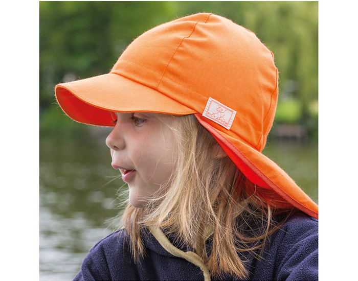 PICKAPOOH Casquette Enfant en Coton Bio Anti UV - Legionar - Orange