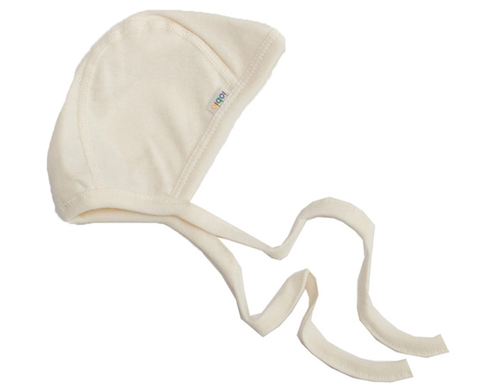 Iobio - bonnet naissance maille fine - en coton bio - ecru taille 0 : 39-41 cm