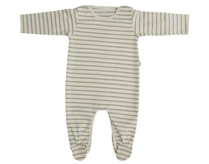 IOBIO Dors-Bien en Coton Bio Interlock - Ecru Ray� Sable