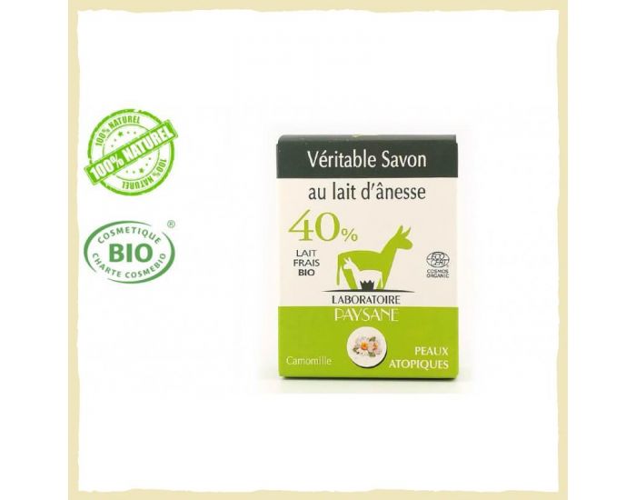 LABORATOIRE PAYSANE Savon au Lait d'Anesse 40 %  la Camomille Bio - 100g
