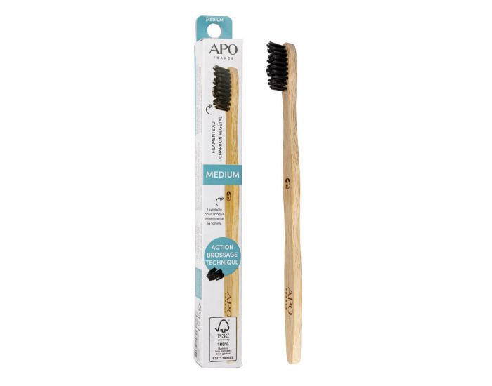 LES ESSENTIELS D'ISABELLE Brosse A Dents Medium Adulte - Bambou - 19cm