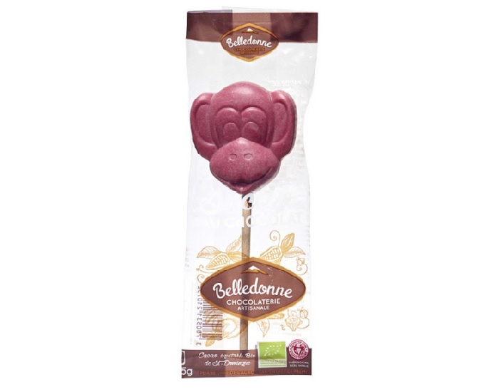 BELLEDONNE Sucette Animaux de la Savane - Chocolat Blanc - 20 g