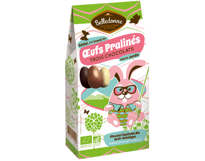 BELLEDONNE Oeufs de Pques Pralins 3 Couleurs - 100 g