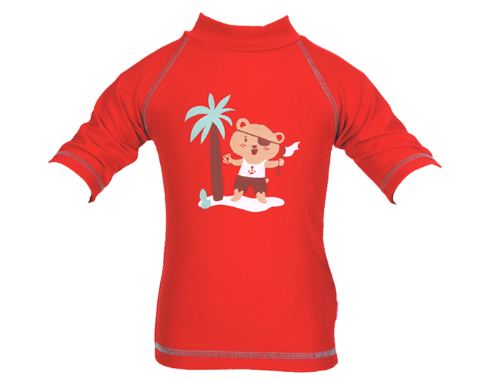 PIWAPEE Top Anti-UV UPF 50+ - Ourson Pirate - Rouge  