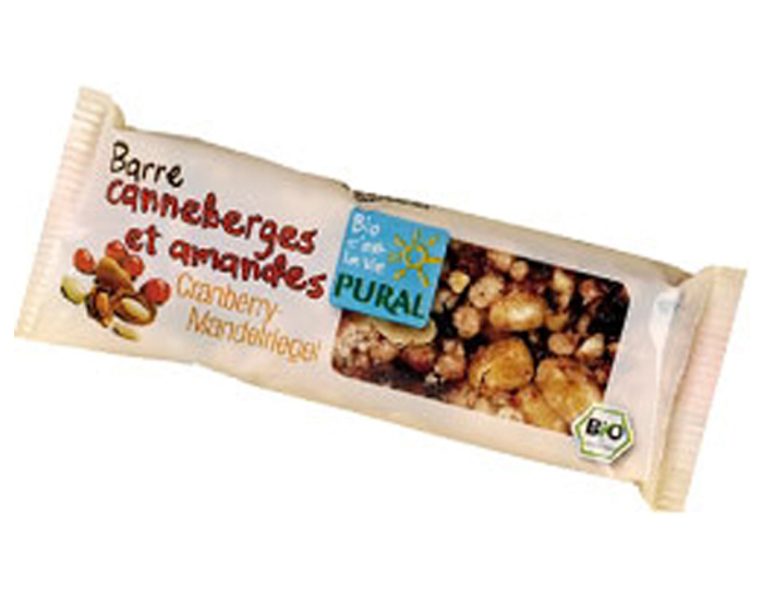 PURAL Barre aux Canneberges et Amandes - 25 g