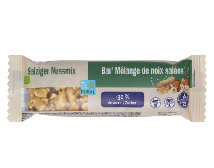 PURAL Barre au Mlange de Noix Sales - 25 g