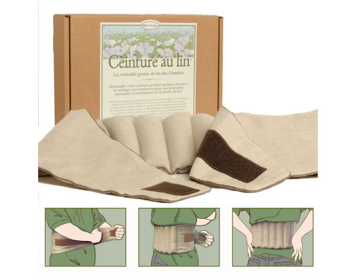 MILLE OREILLERS Ceinture Chauffante Avec Velcro Et Graines De Lin - 120x19cm