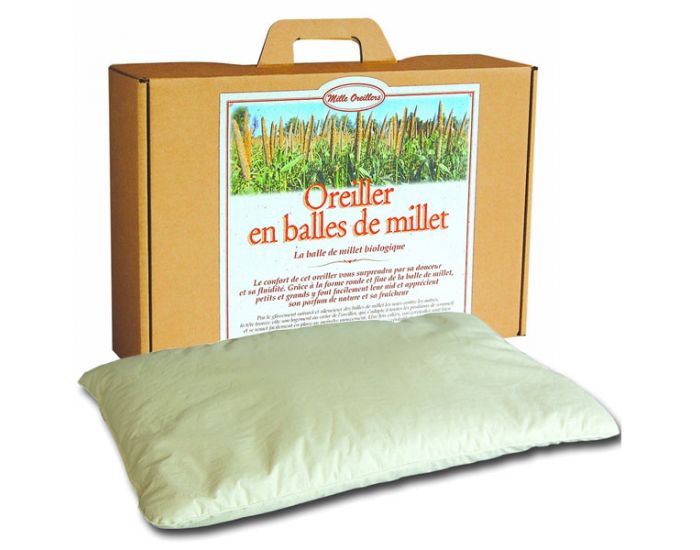 MILLE OREILLERS Oreiller Balles De Millet En Coton Biologique