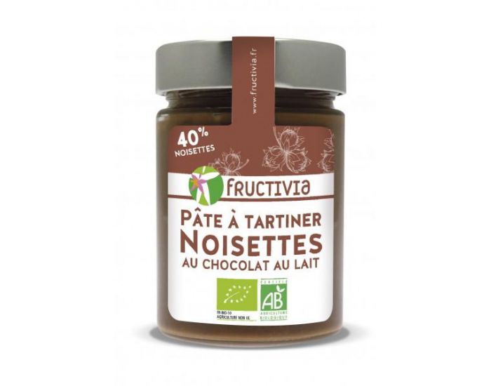 FRUCTIVIA Pte  Tartiner Noisettes Chocolat Lait Bio - 300 g