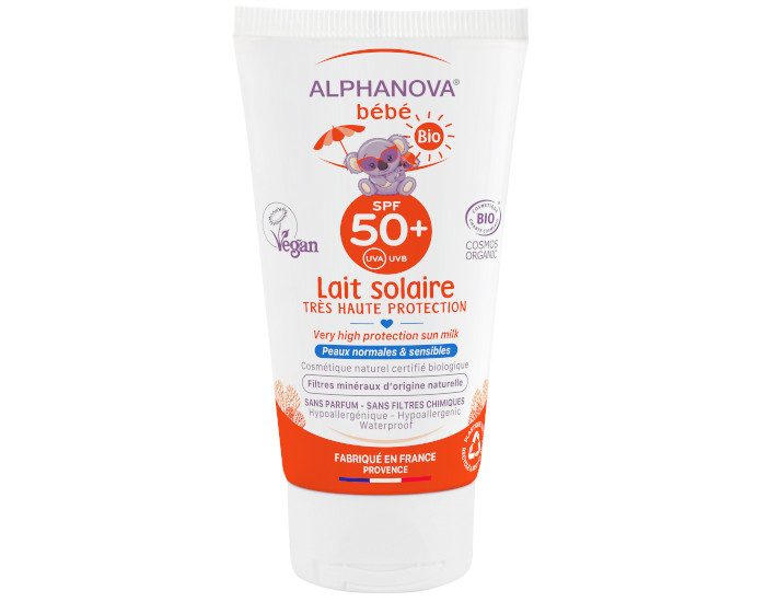 ALPHANOVA SUN Bébé Lait Solaire Bio Très Haute Protection - SPF 50 - 50 ml