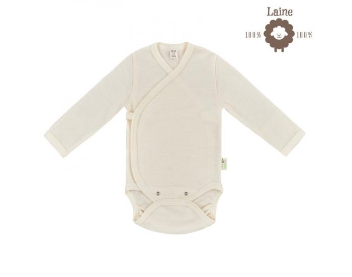 BIOBABY Body Pans Croiss - 100% Laine Mrinos - Blanc 1  3 mois Taille 56