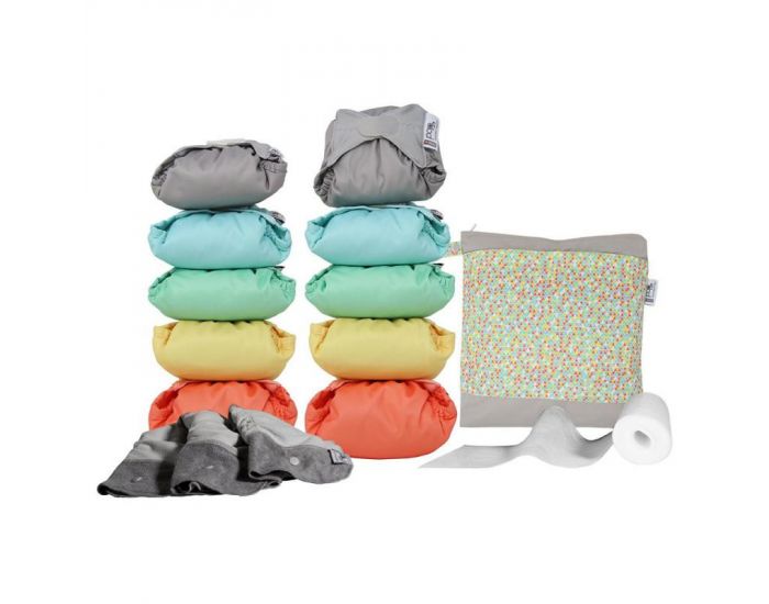 CLOSE PARENT Box de 10 Couches Lavables Pop'in TE1/TE2- Unies