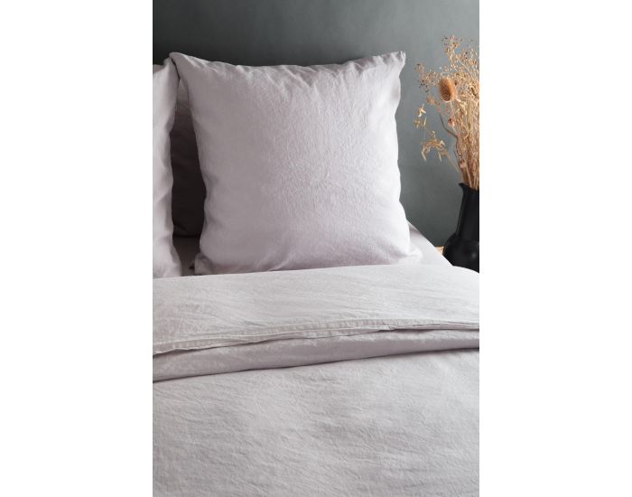 KADOLIS Taie D'Oreiller Lin Et Coton Bio - Gris