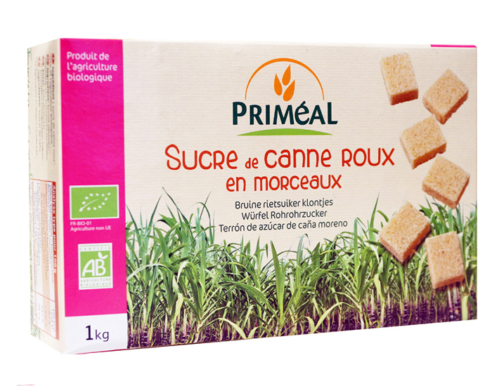 PRIMEAL Sucre de Canne Roux en Morceaux - 1 kg