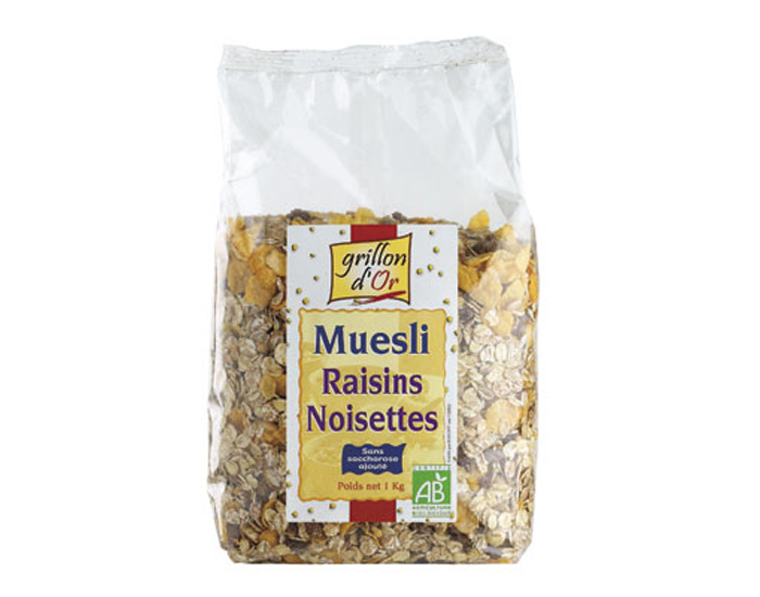 GRILLON D'OR Muesli Familial Raisins Noisettes Amandes - 1 kg