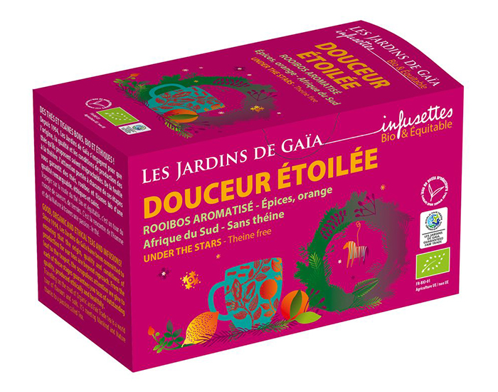 LES JARDINS DE GAIA Douceur Etoile - Roobos Epices Orange - Infusettes - 30 g