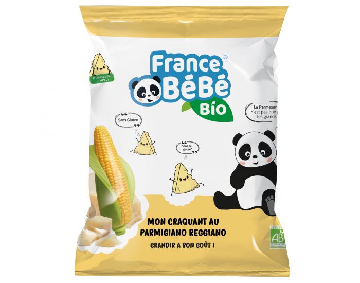 FRANCE BEBE BIO Pack 8 Sachets Stick de Ma�s Souffl� au Parmesan - 8x20g