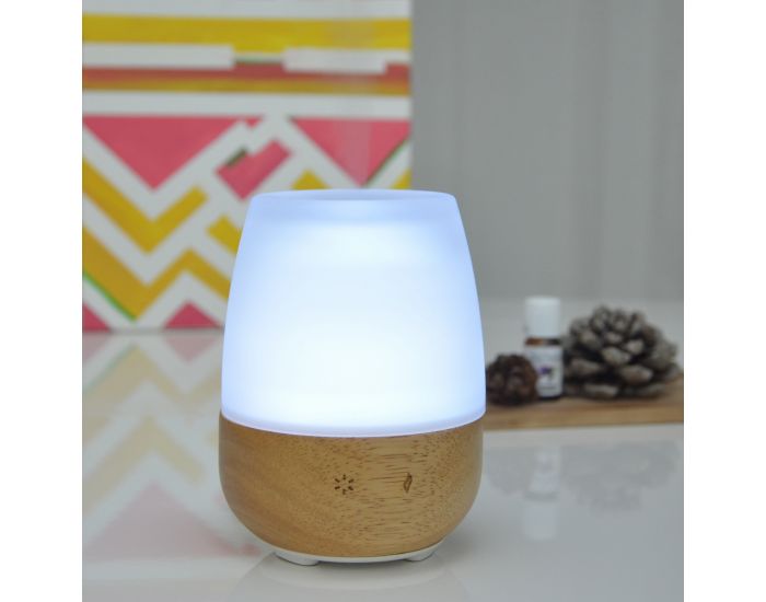 ZEN'AR�ME Diffuseur d'Huiles Essentielles Ultrasonique en Verre et Bois Jolisia