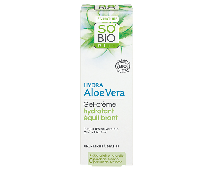 SO'BIO Gel-Crème Hydratant Équilibrant - Hydra Aloe Vera - 50 ml