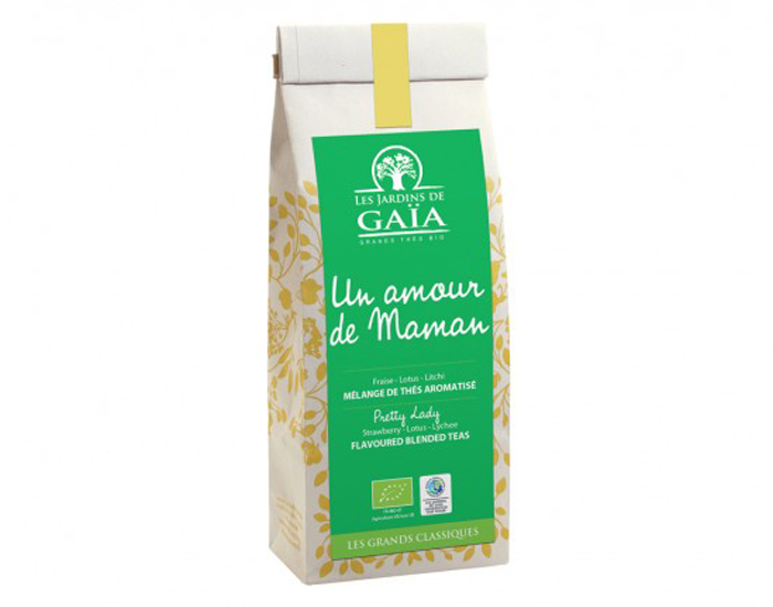 LES JARDINS DE GAIA Un Amour de Maman - Th Noir Fraise Lotus Litchi - 100 g