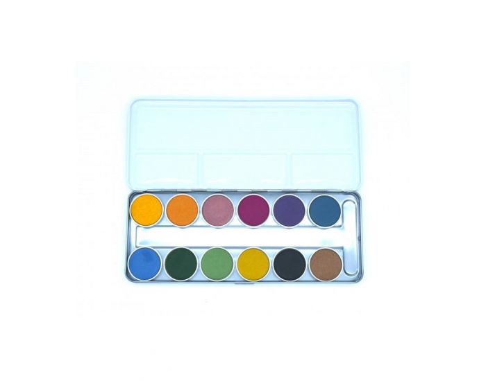 OKONORM Bote de peinture  l'eau : Aquarelle de 12 couleurs vgtales