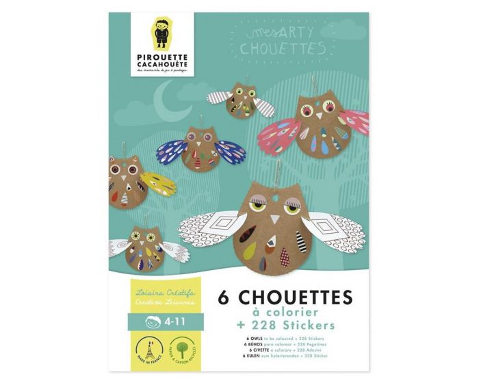 PIROUETTE CACAHOUETE Kit Cratif Chouettes En Carton - Ds 4 Ans 