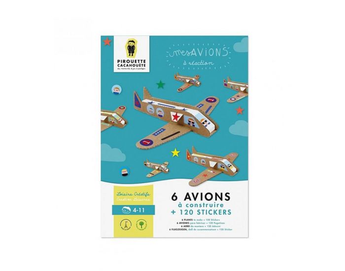 PIROUETTE CACAHOUETE Kit cr�atif Avions � r�action en carton