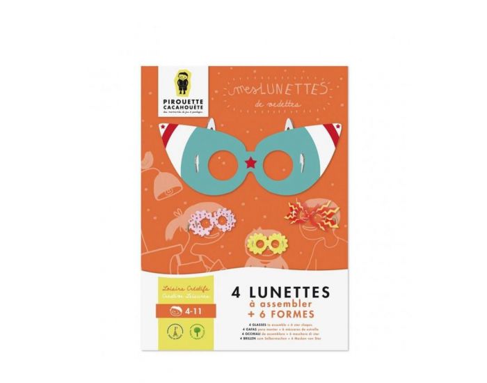 PIROUETTE CACAHOUETE Kit Cratif Mes lunettes De Vedette En Carton - Ds 4 Ans