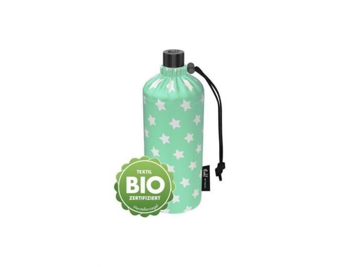 EMIL Gourde �cologique En Verre Isotherme - Housse En Coton Bio - Etoiles - 600ml