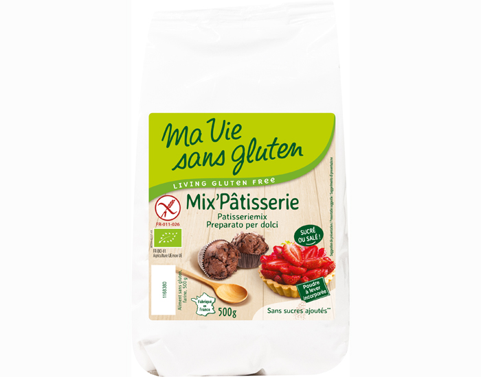 MA VIE SANS GLUTEN Mix'Pâtisserie Bio Sans Sucres AJoutés - 500 g