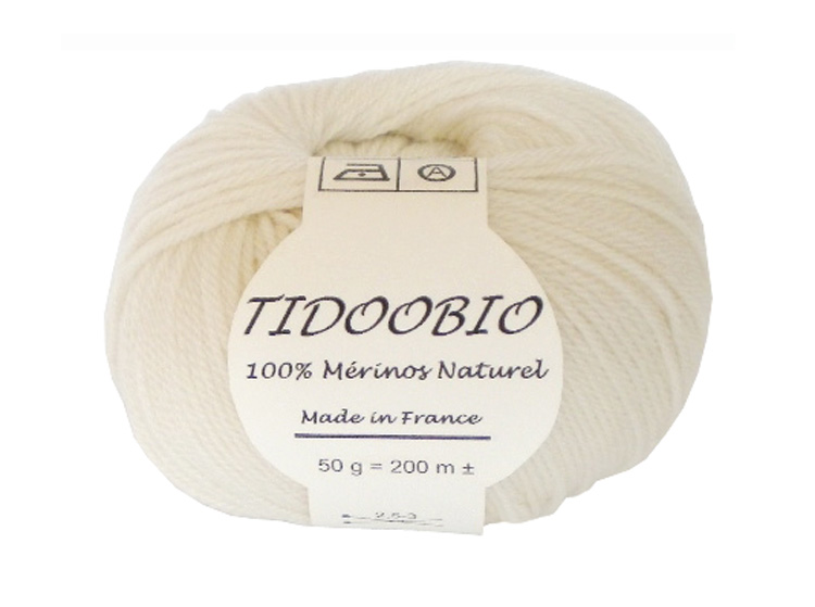 TIDOOBIO Pelote de Laine M�rinos Naturelle - 200m - Aiguilles 2.5 ou 3