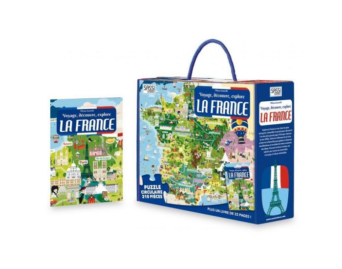 SASSI JUNIOR Livre - Puzzle La France 210 Pices - Ds 6 Ans