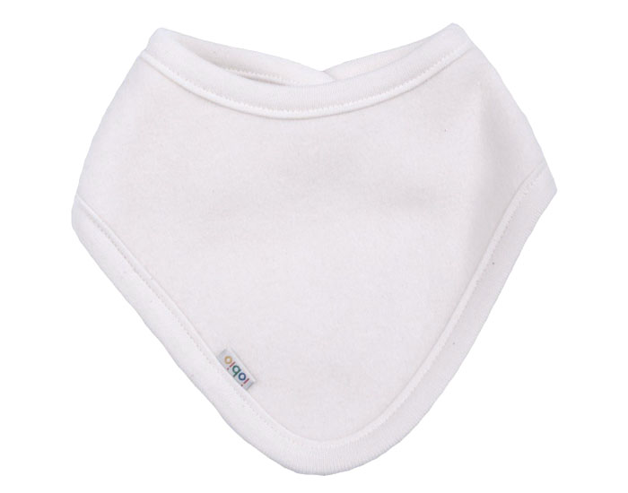 IOBIO Bavoir Bandana en Polaire de Coton Bio - Ecru