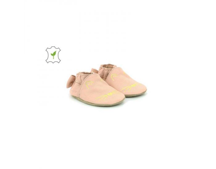 ROBEEZ Chaussons Souples - Goldy cat rose clair