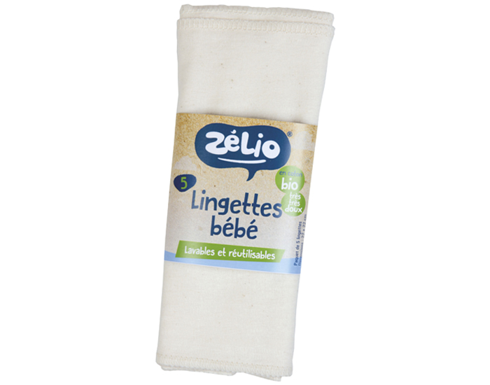 3 Lingettes bébés lavables Bio Fille