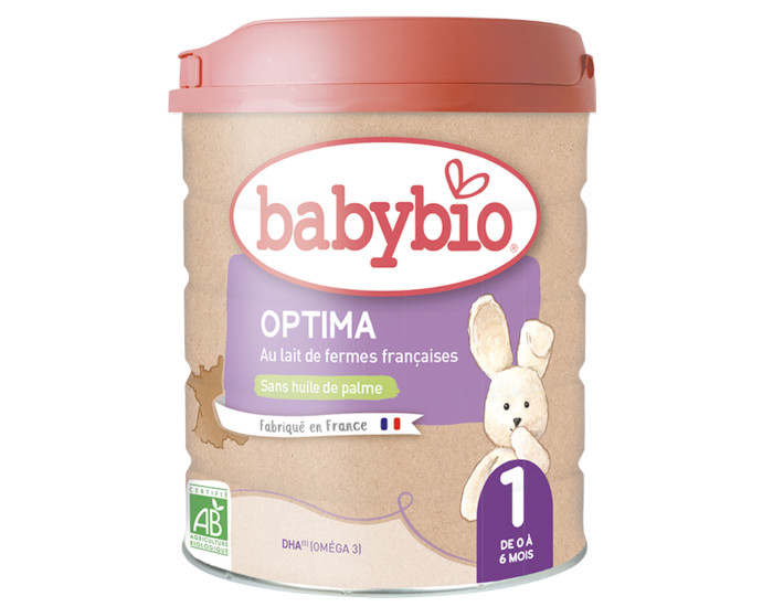 BABYBIO Lait pour Nourrisson 1 Optima - De 0  6 mois - 800 g