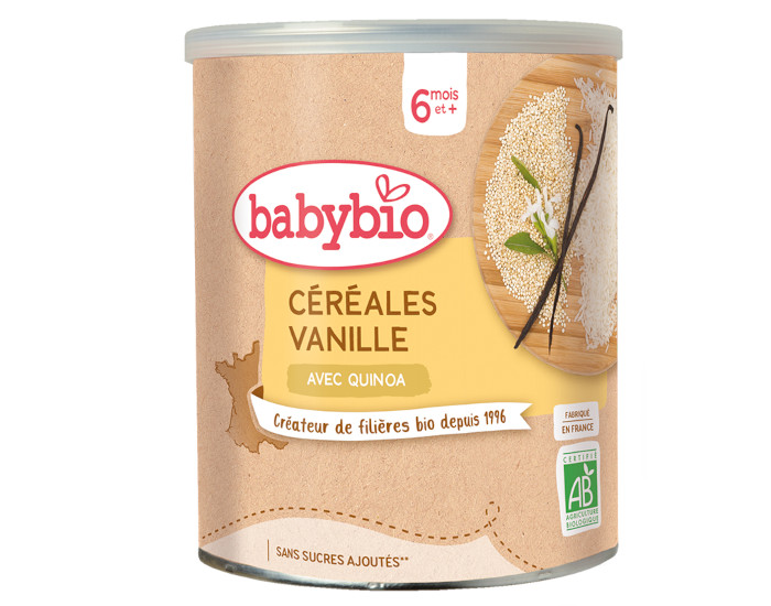 BABYBIO Céréales Vanille avec Quinoa - 220g - Dès 6 mois