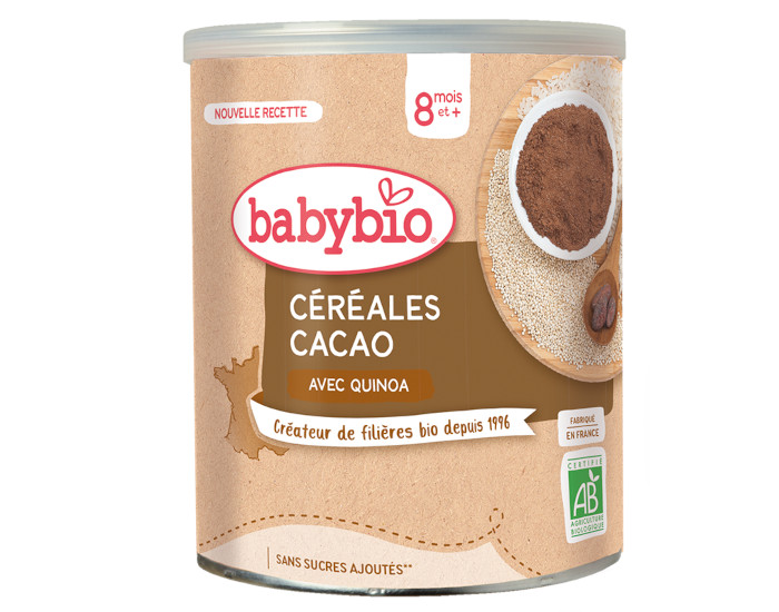 BABYBIO Céréales Cacao avec Quinoa - 220g - Dès 8 mois