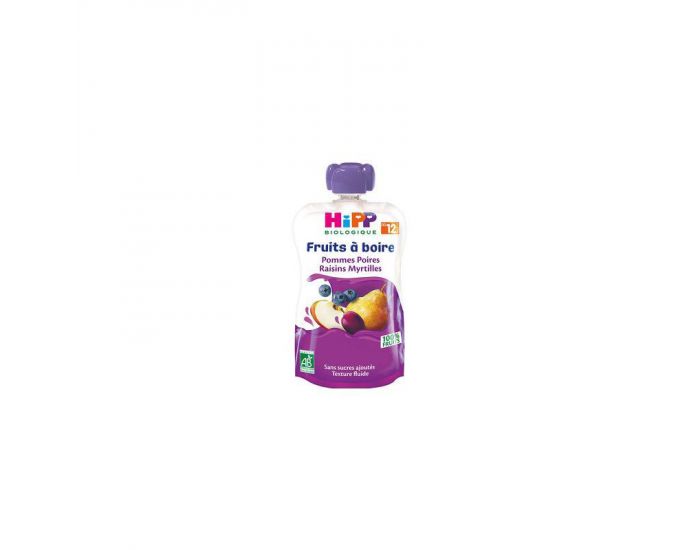 HIPP Fruits  boire Gourde Pommes Poires Raisins Myrtilles - 1 gourde