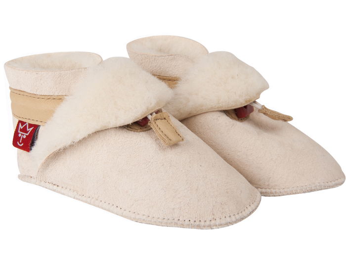 KAISER Chaussons B�b� Cuir Fourr�s en Peau d'Agneau - Beige