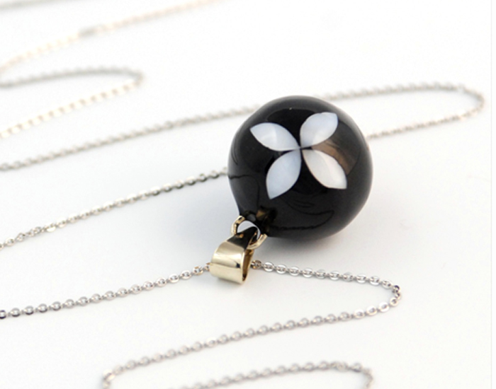 SAILY Bola Fleur de Nacre - Noir