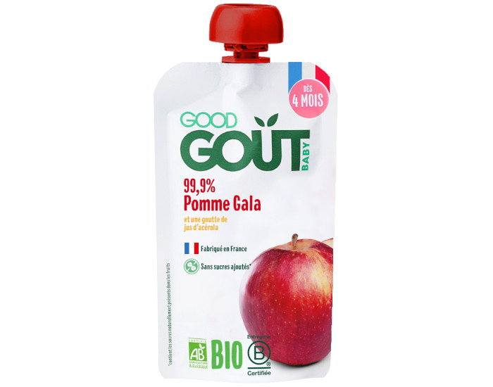 GOOD GOUT Gourde de Fruit pour Bb 120 g - Pomme Gala - Ds 4 mois