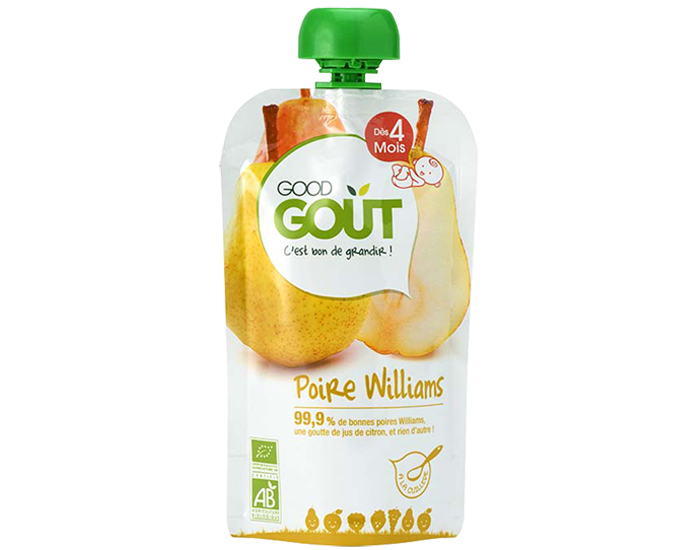 GOOD GOUT Gourde de Fruit pour Bb 120 g - Poire Williams - Ds 4 mois