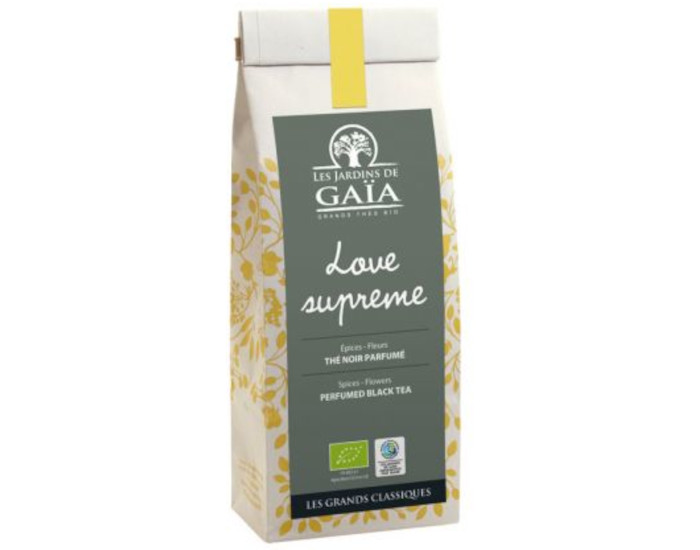 LES JARDINS DE GAIA Love Suprme - Th Noir Epices et Fleurs - 100 g
