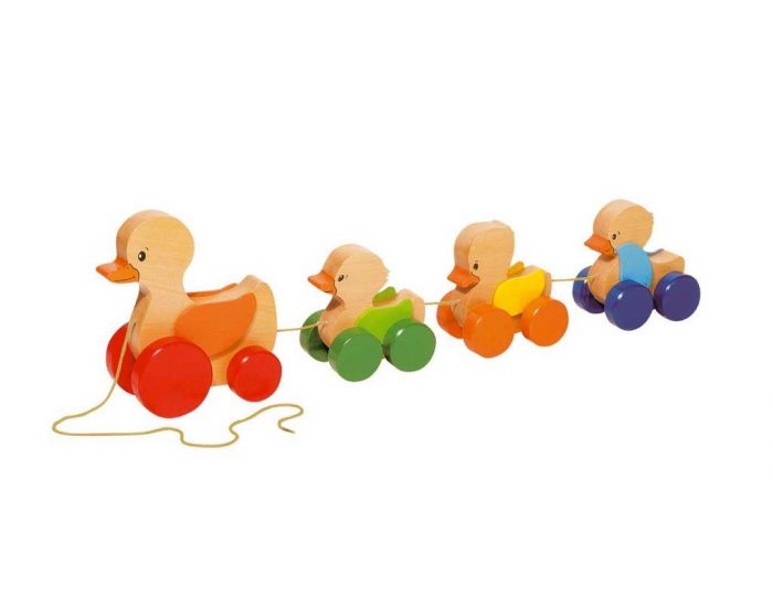 GOKI La famille Canard Jouet en Bois � Tirer - D�s 12 mois
