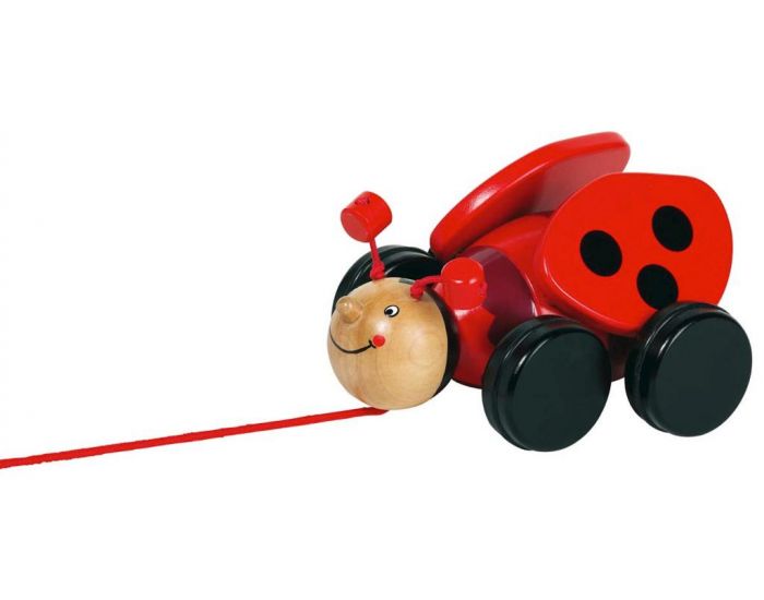 GOKI Jouet en Bois  Tirer Coccinelle Lil - Ds 12 mois