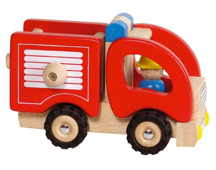 GOKI Camion de Pompier en Bois pour enfant - Ds 12 mois