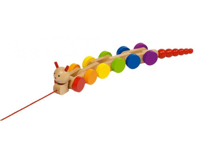 GOKI Jouet en Bois � Tirer Chenille Nila - D�s 12 mois