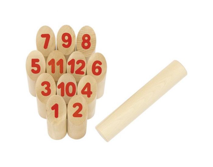 GOKI Jeu en Bois Molkky de Vikings Number Kubb 