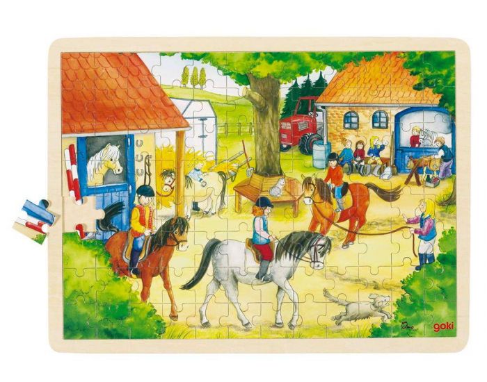 GOKI Puzzle pour Enfant le Centre Equestre - Ds 2 ans